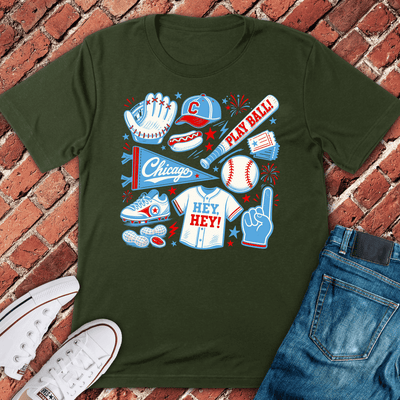 CHI Play Ball T-Shirt Gift For Chicago Lovers - Unisex Graphic Tee