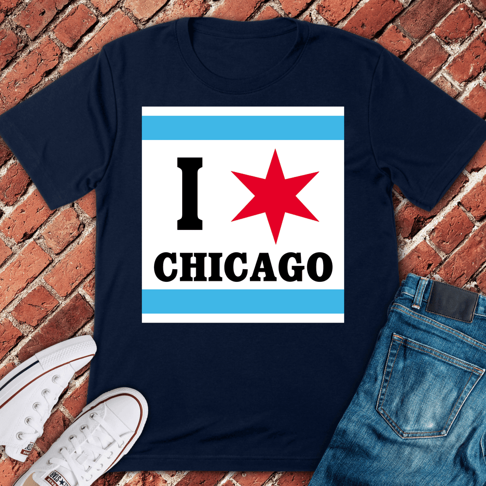 Chicago Flag Love T-Shirt Gift For Chicago Lovers - Unisex Graphic Tee