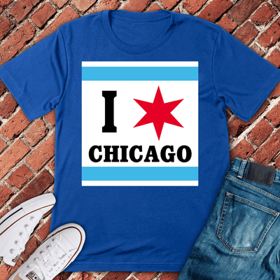 Chicago Flag Love T-Shirt Gift For Chicago Lovers - Unisex Graphic Tee