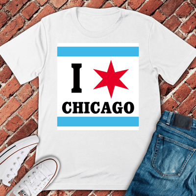 Chicago Flag Love T-Shirt Gift For Chicago Lovers - Unisex Graphic Tee