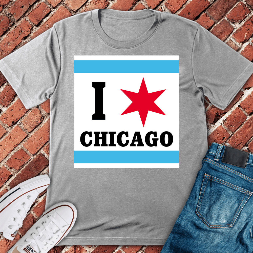 Chicago Flag Love T-Shirt Gift For Chicago Lovers - Unisex Graphic Tee