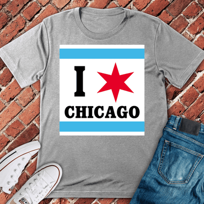 Chicago Flag Love T-Shirt Gift For Chicago Lovers - Unisex Graphic Tee