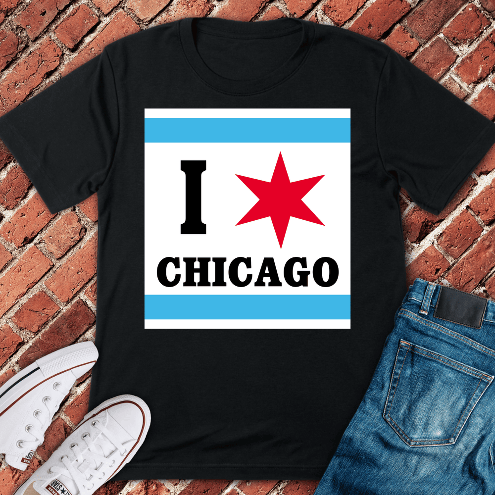Chicago Flag Love T-Shirt Gift For Chicago Lovers - Unisex Graphic Tee