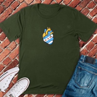 Flag Heart T-Shirt Gift For Chicago Lovers - Unisex Graphic Tee