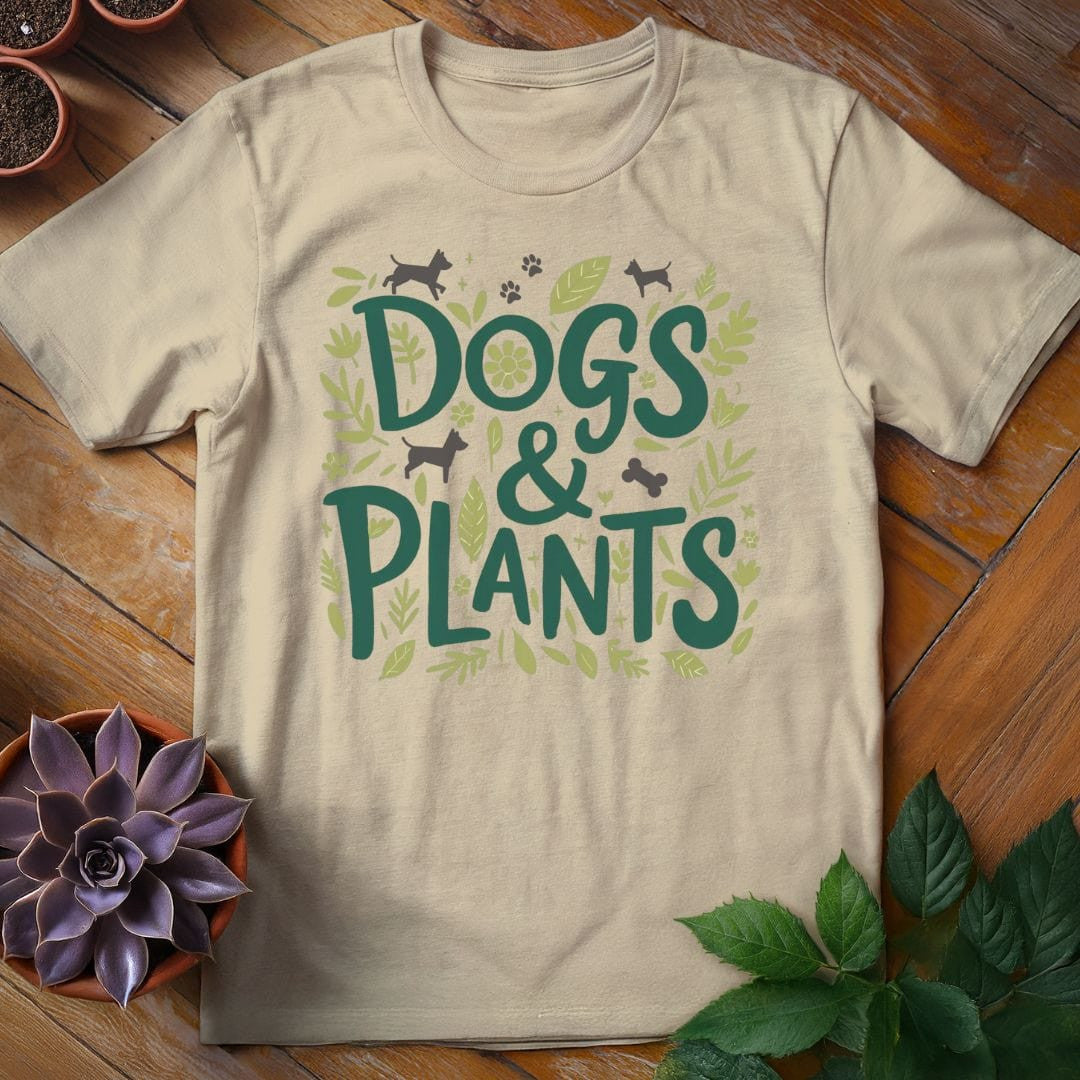 Dogs & Plants T-Shirt Gift For Plant Lover - Unisex Graphic Tee