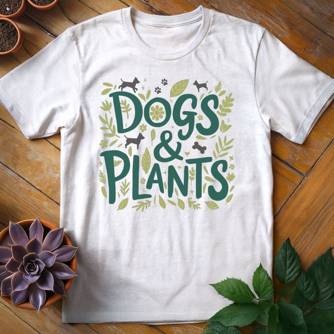 Dogs & Plants T-Shirt Gift For Plant Lover - Unisex Graphic Tee