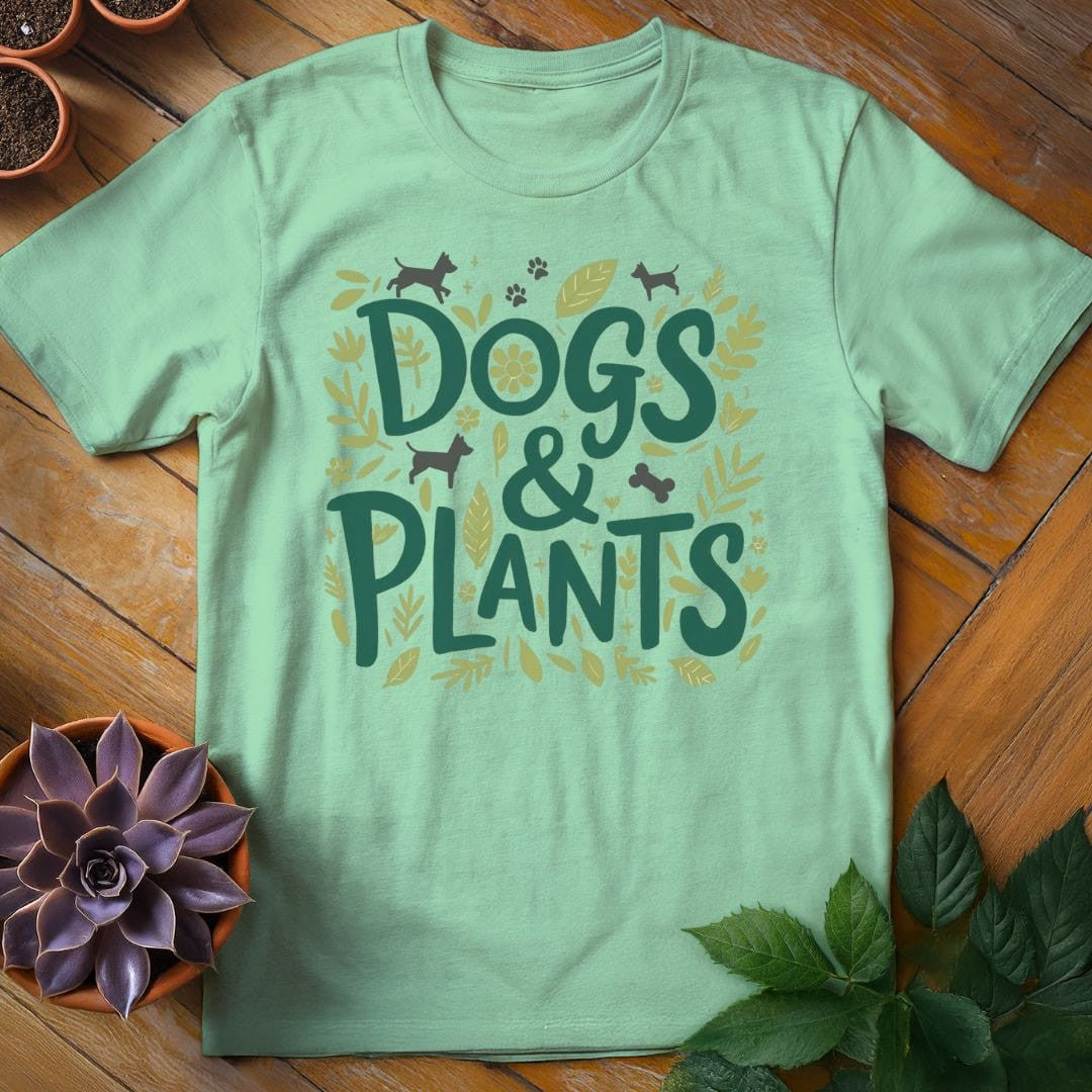 Dogs & Plants T-Shirt Gift For Plant Lover - Unisex Graphic Tee