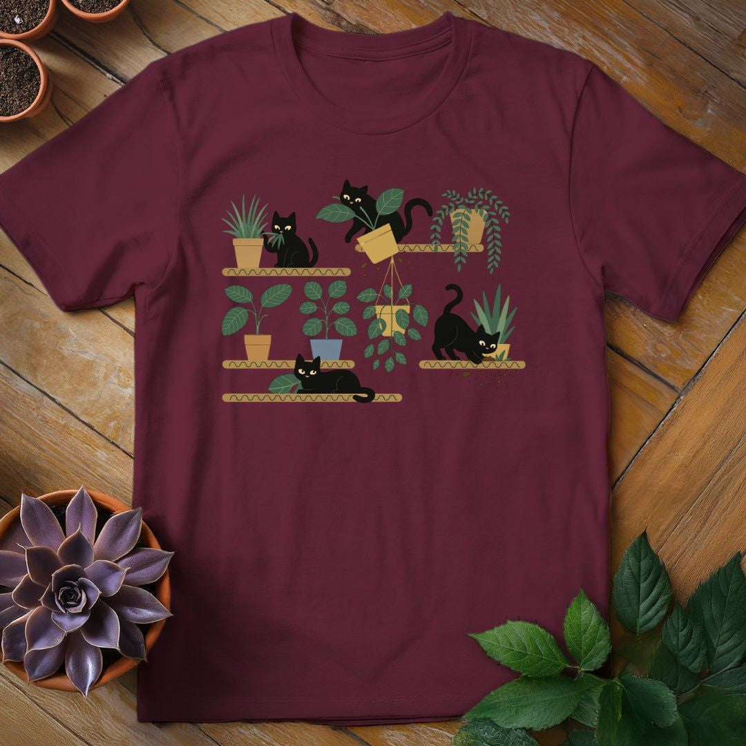 Cats & Plants Shelves T-Shirt Gift For Plant Lover
