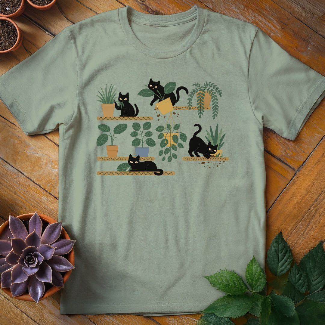 Cats & Plants Shelves T-Shirt Gift For Plant Lover