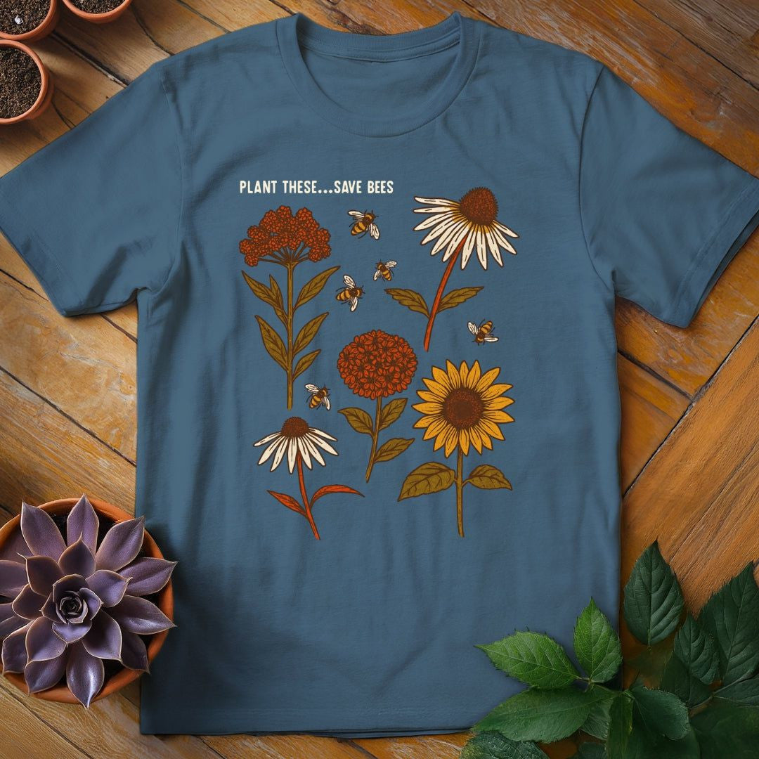 Plant These...Save Bees T-Shirt Gift For Plant Lover - Unisex Graphic Tee