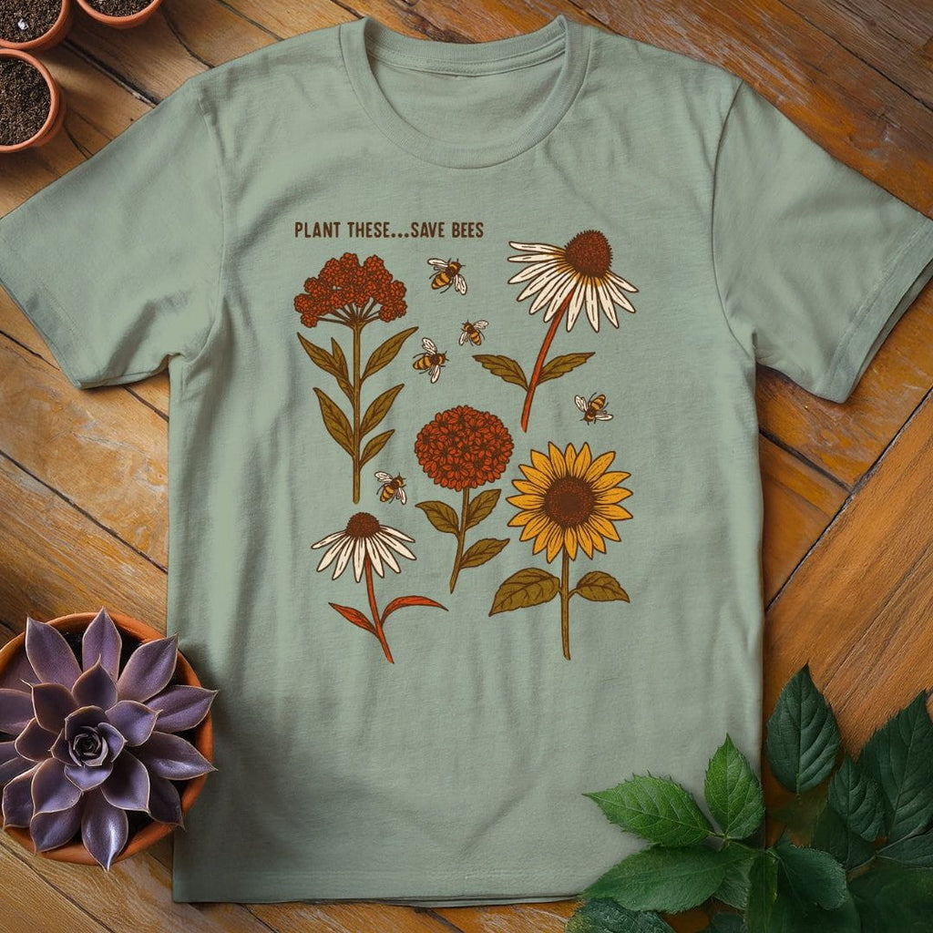 Plant These...Save Bees T-Shirt Gift For Plant Lover - Unisex Graphic Tee