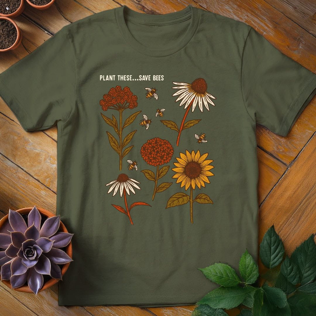 Plant These...Save Bees T-Shirt Gift For Plant Lover - Unisex Graphic Tee