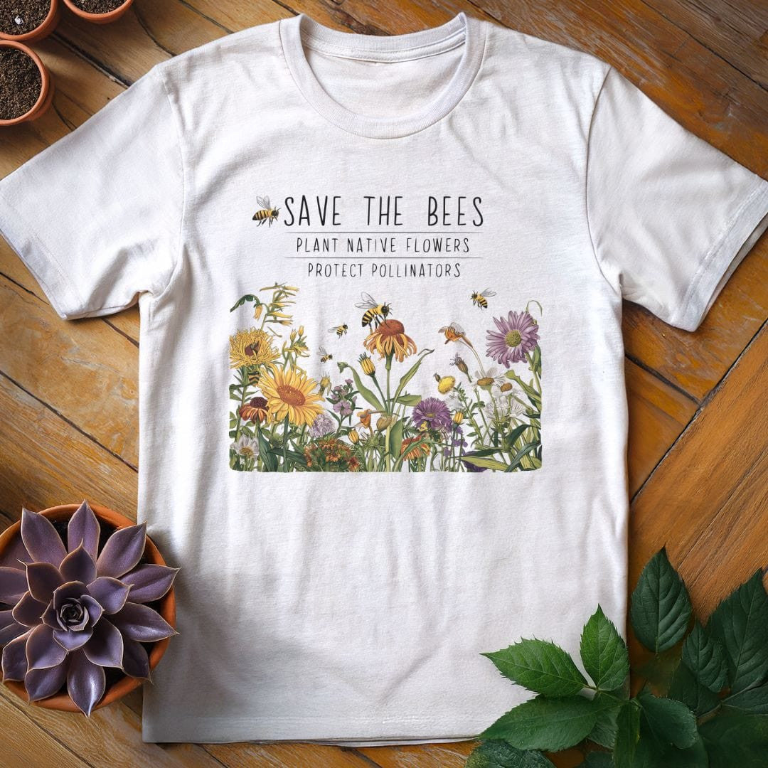 Save the Bees T-Shirt Gift For Plant Lover - Unisex Graphic Tee