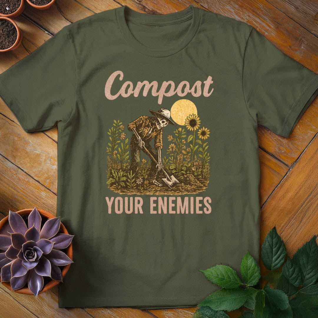 Compost Your Enemies T-Shirt Gift For Plant Lover - Unisex Graphic Tee