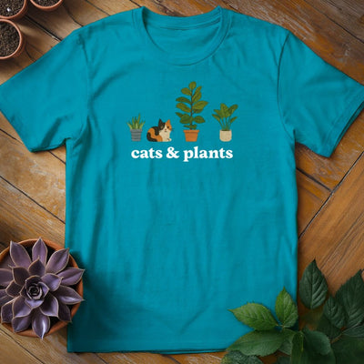Cats & Plants Icons T-Shirt Gift For Plant Lover