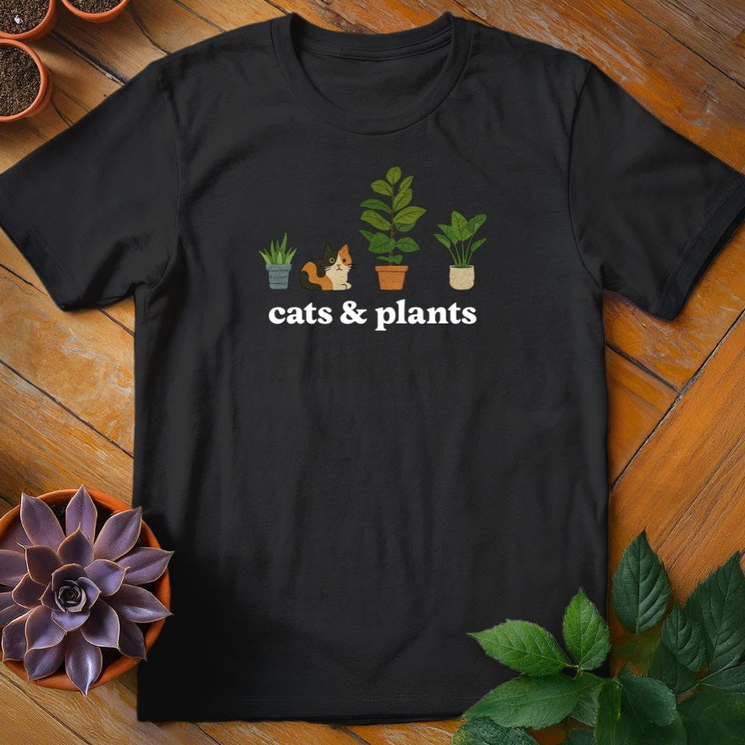 Cats & Plants Icons T-Shirt Gift For Plant Lover