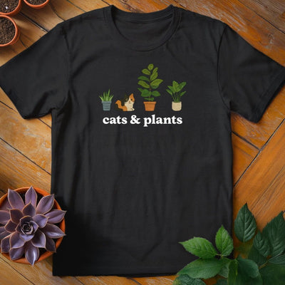 Cats & Plants Icons T-Shirt Gift For Plant Lover