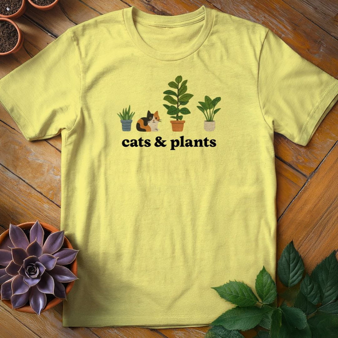 Cats & Plants Icons T-Shirt Gift For Plant Lover