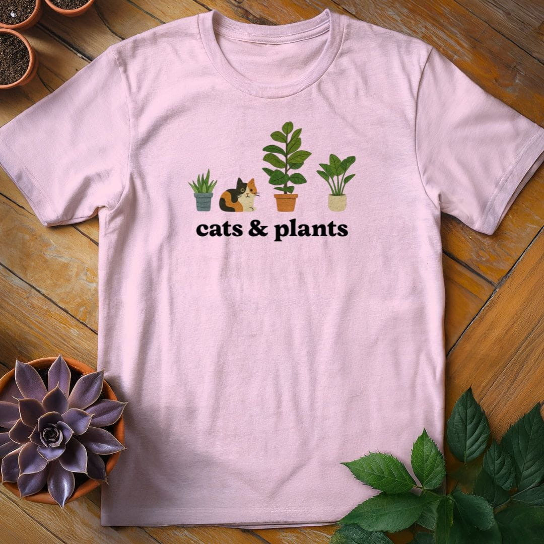 Cats & Plants Icons T-Shirt Gift For Plant Lover