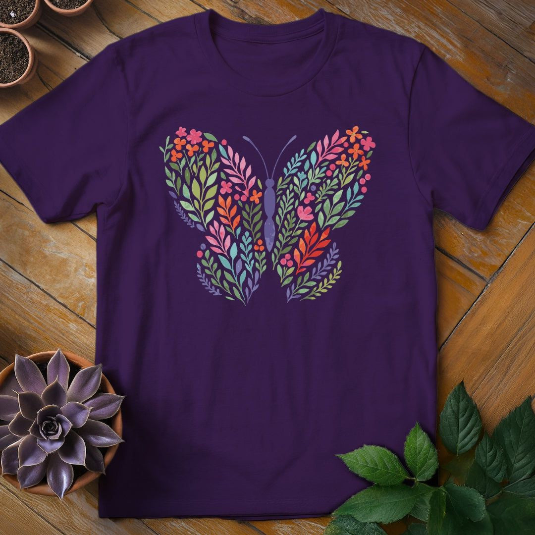 Flower Butterfly T-Shirt Gift For Plant Lover - Unisex Graphic Tee