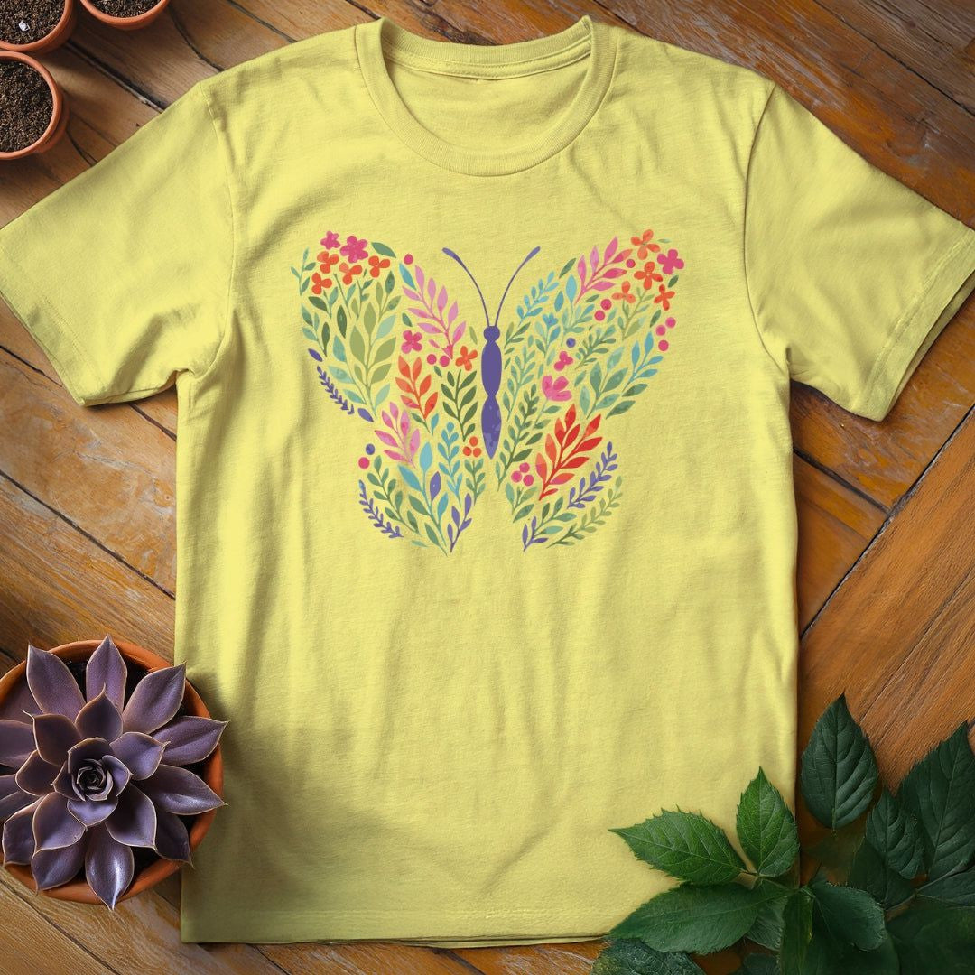 Flower Butterfly T-Shirt Gift For Plant Lover - Unisex Graphic Tee