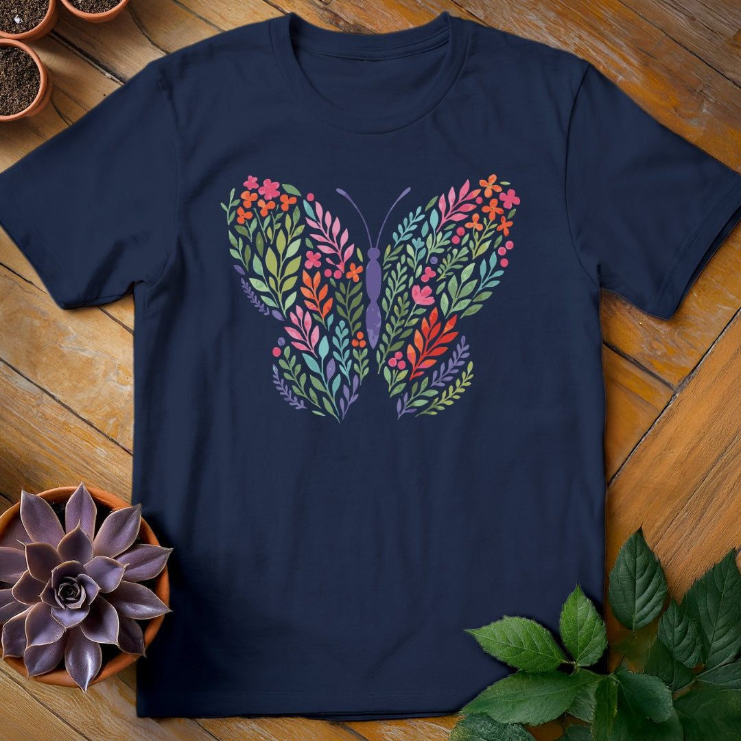 Flower Butterfly T-Shirt Gift For Plant Lover - Unisex Graphic Tee
