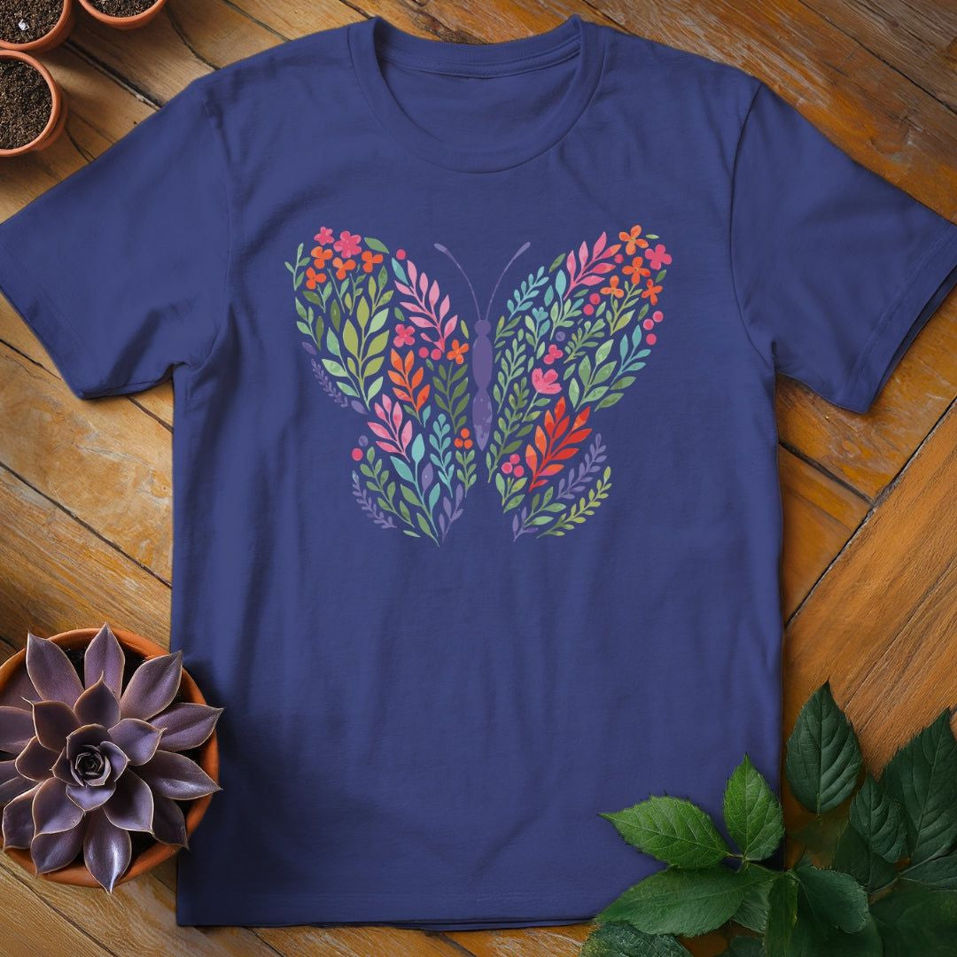 Flower Butterfly T-Shirt Gift For Plant Lover - Unisex Graphic Tee