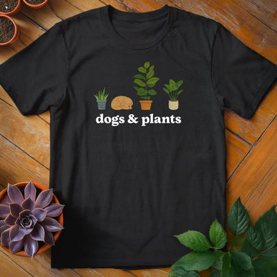 Dogs & Plants Icons T-Shirt Gift For Plant Lover