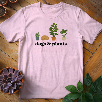 Dogs & Plants Icons T-Shirt Gift For Plant Lover