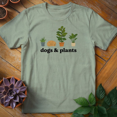 Dogs & Plants Icons T-Shirt Gift For Plant Lover