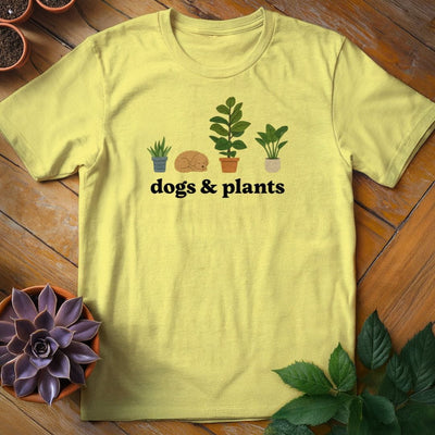 Dogs & Plants Icons T-Shirt Gift For Plant Lover