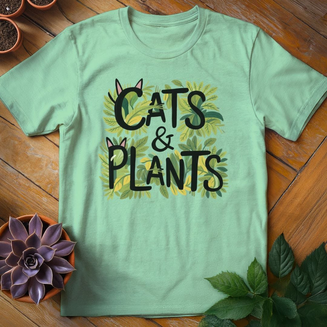 Cats & Plants T-Shirt Gift For Plant Lover - Unisex Graphic Tee