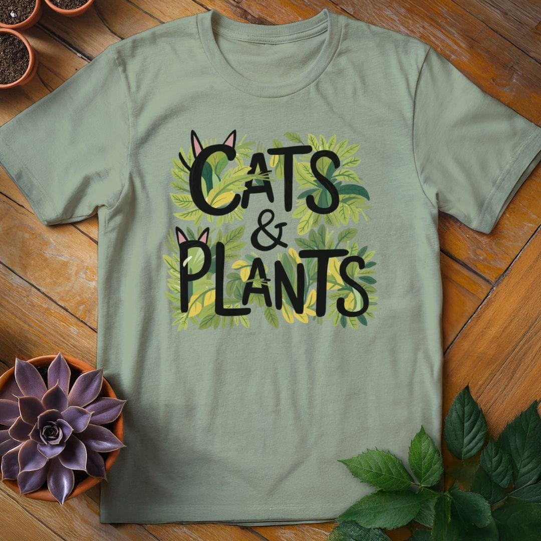 Cats & Plants T-Shirt Gift For Plant Lover - Unisex Graphic Tee
