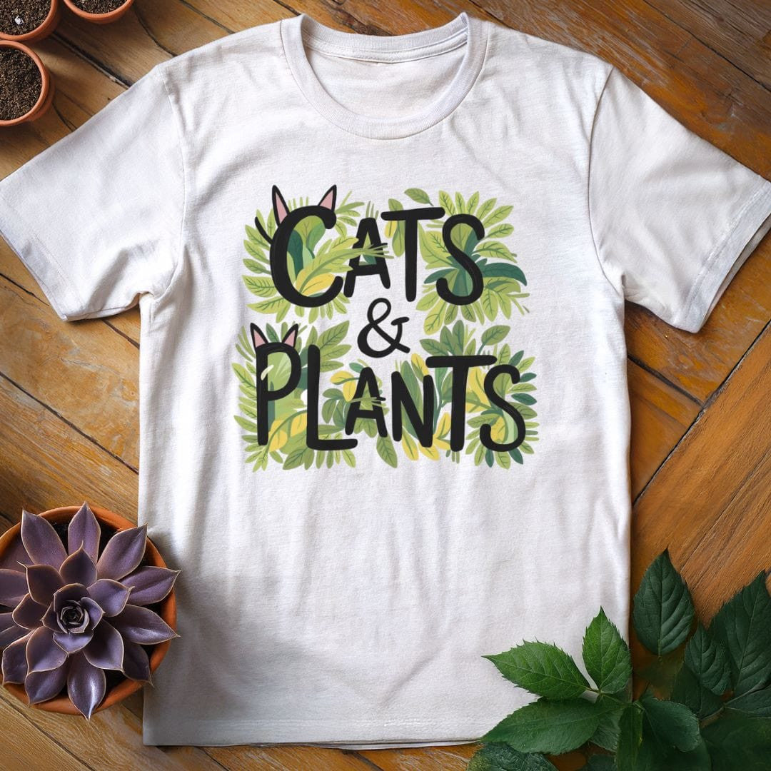 Cats & Plants T-Shirt Gift For Plant Lover - Unisex Graphic Tee