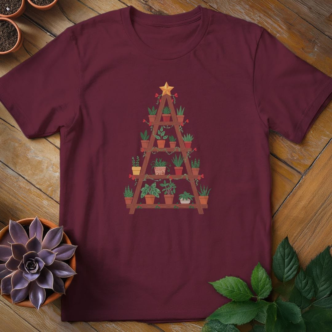 Houseplant Christmas Tree T-Shirt Gift For Plant Lover - Unisex Graphic Tee