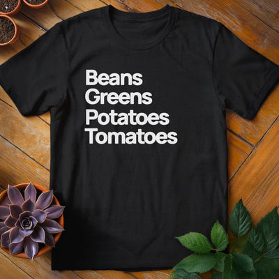 Beans Greens Potatoes Tomatoes T-Shirt Gift For Plant Lover - Unisex Graphic Tee