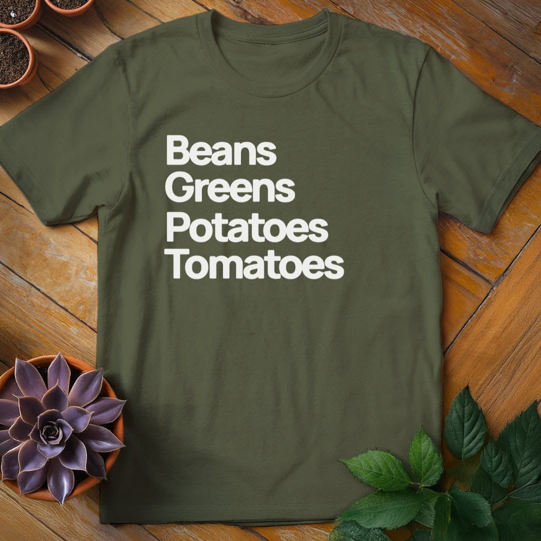 Beans Greens Potatoes Tomatoes T-Shirt Gift For Plant Lover - Unisex Graphic Tee