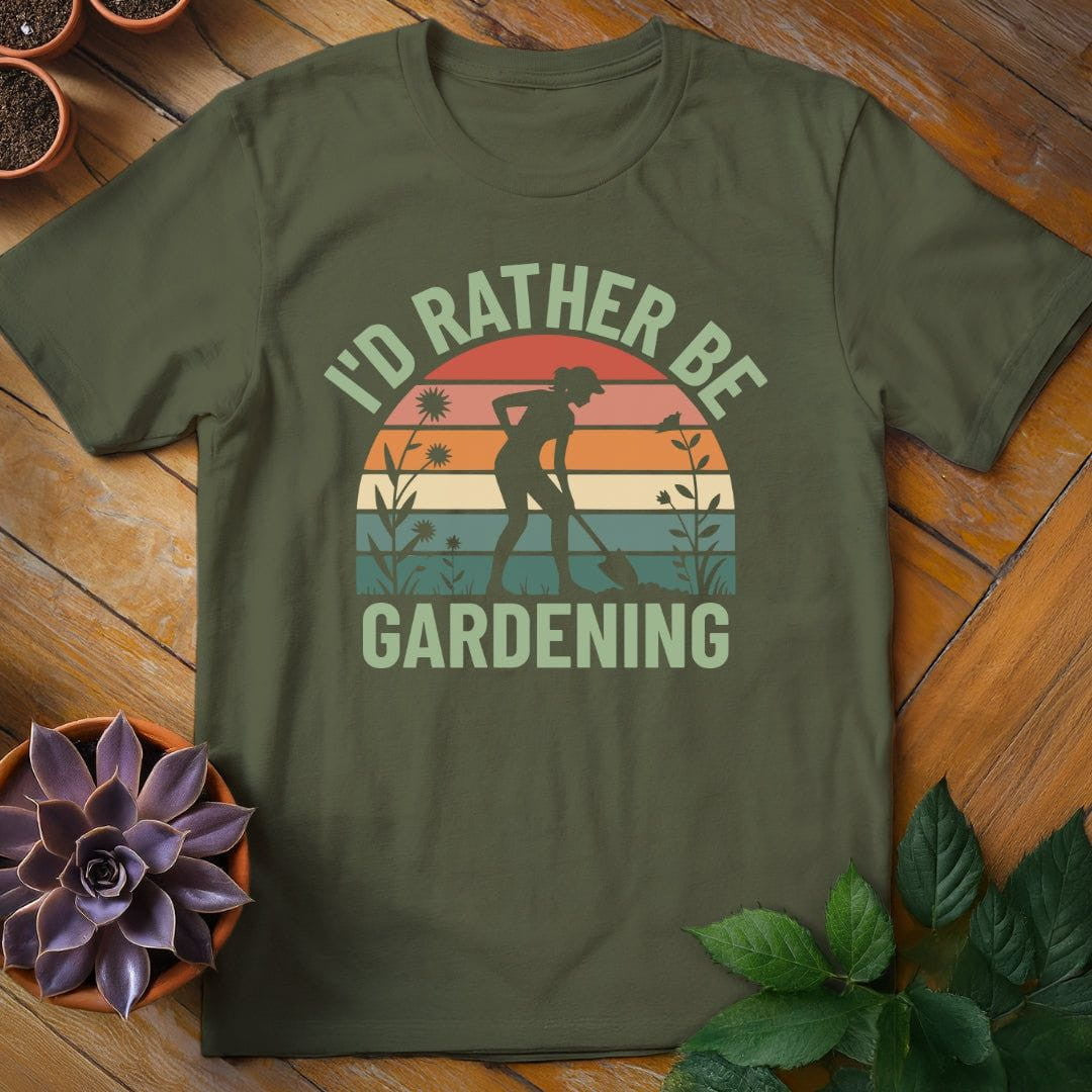 I'd Rather Be Gardening T-Shirt Gift For Plant Lover - Unisex Graphic Tee