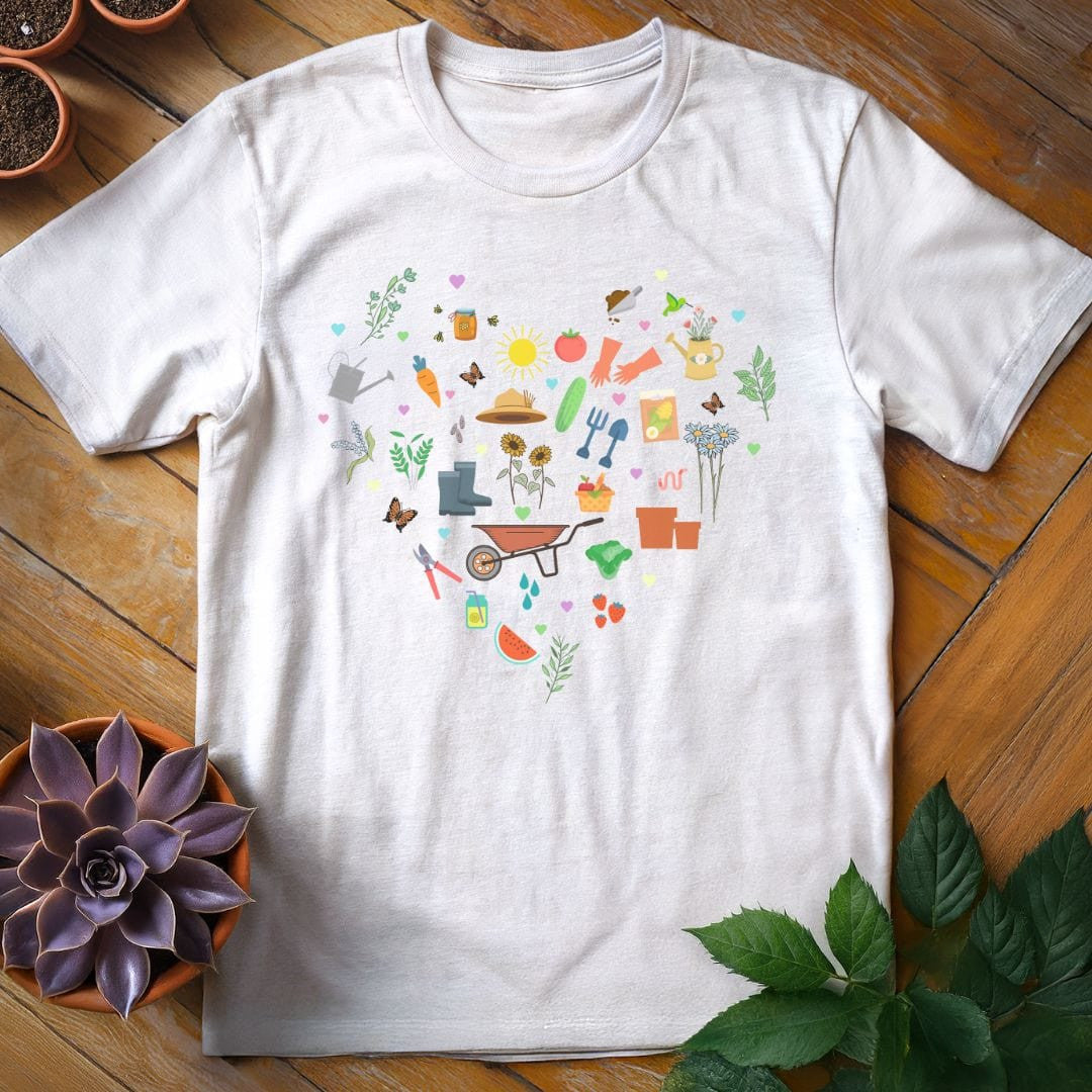 Gardening Heart T-Shirt Gift For Plant Lover - Unisex Graphic Tee