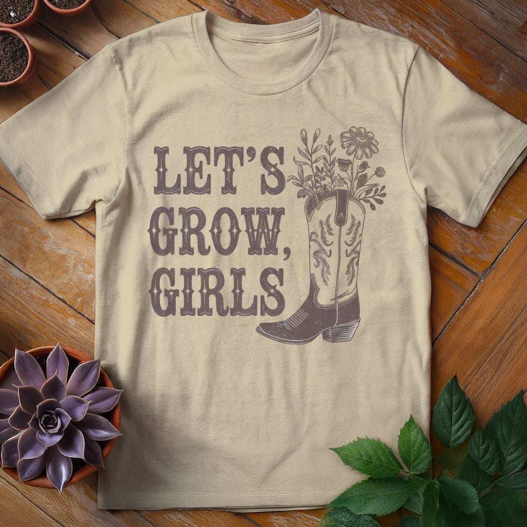 Let's Grow, Girls T-Shirt Gift For Plant Lover - Graphic Tee