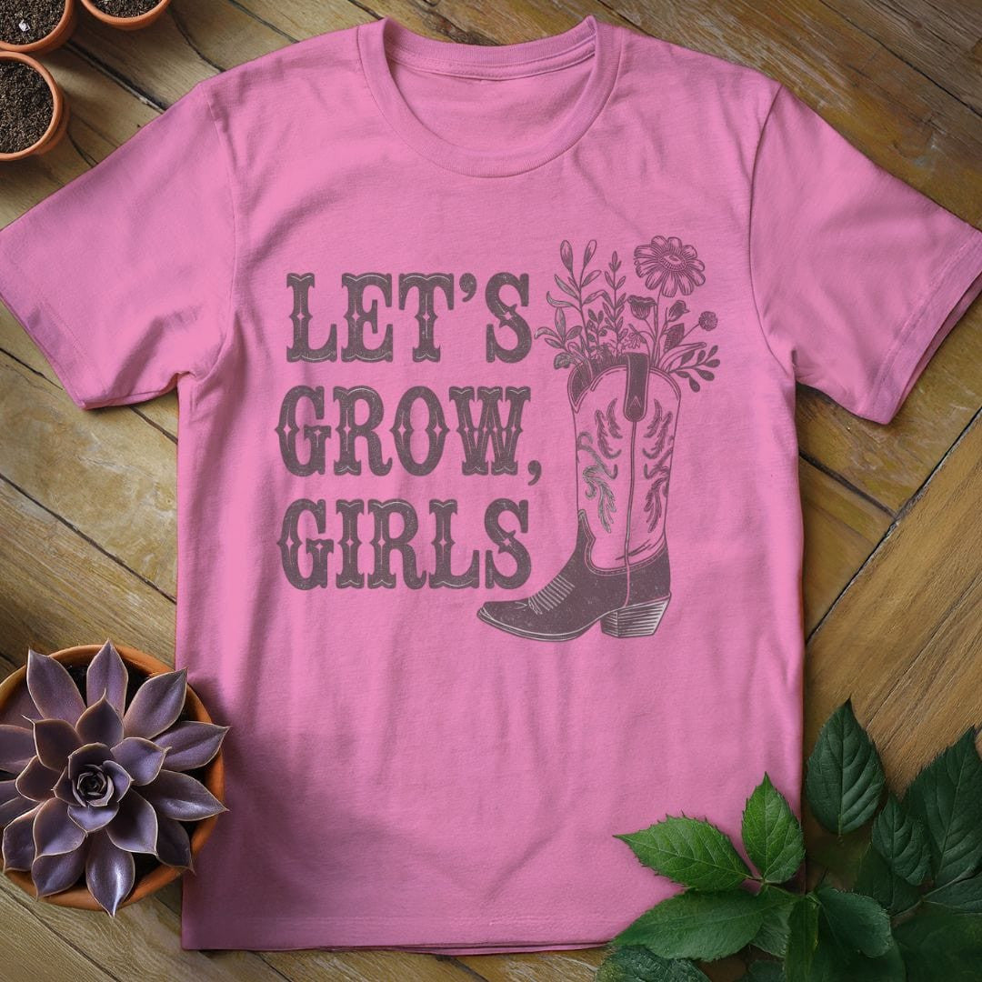 Let's Grow, Girls T-Shirt Gift For Plant Lover - Graphic Tee