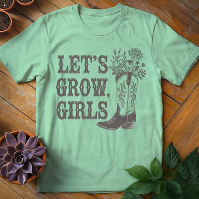 Let's Grow, Girls T-Shirt Gift For Plant Lover - Graphic Tee