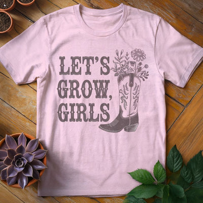 Let's Grow, Girls T-Shirt Gift For Plant Lover - Graphic Tee