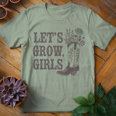 Let's Grow, Girls T-Shirt Gift For Plant Lover - Graphic Tee