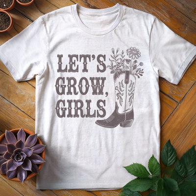Let's Grow, Girls T-Shirt Gift For Plant Lover - Graphic Tee