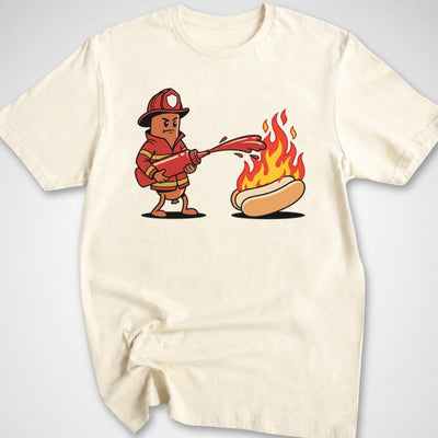 Firefighter Hotdog T-Shirt - Funny BBQ Graphic Tee - Gift for BBQ Lovers - Unisex