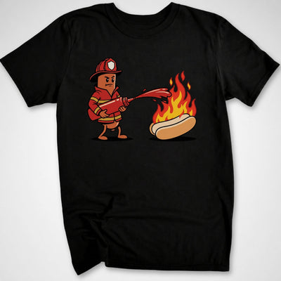 Firefighter Hotdog T-Shirt - Funny BBQ Graphic Tee - Gift for BBQ Lovers - Unisex