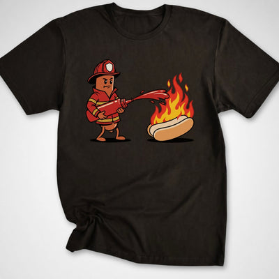 Firefighter Hotdog T-Shirt - Funny BBQ Graphic Tee - Gift for BBQ Lovers - Unisex
