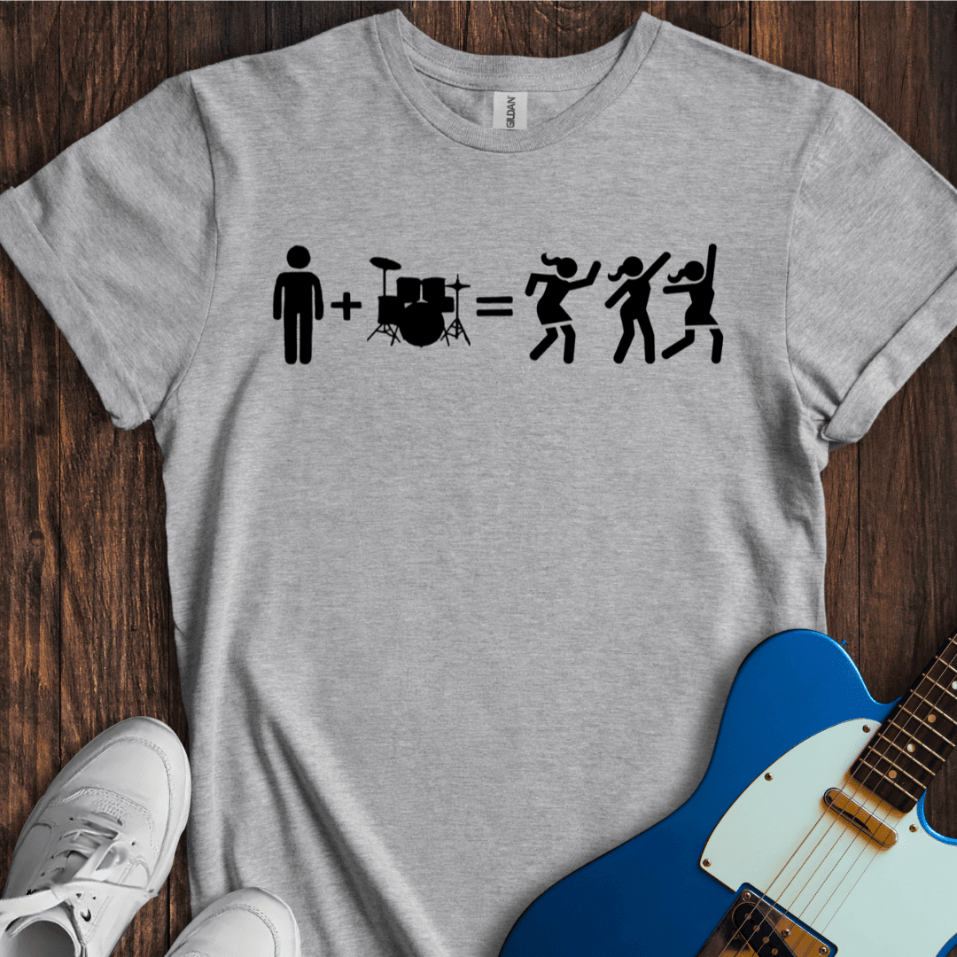 Drummer Math T-Shirt - Music Lover Graphic Tee - Gift for Music Lovers - Unisex