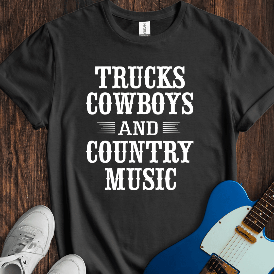 Trucks, Cowboys And Country Music T-Shirt - Graphic Tee - Gift for Music Lovers - Unisex